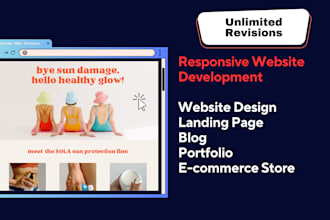 build stunning responsive website development and website design or landing page