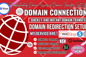 fix domain connect domain redirect domain and transfer to goddady or any website