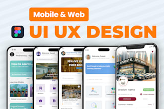 mobile app design, UI UX design in figma for ios and android