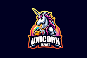 make a unicorn esport mascot logo with creative concepts