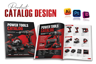 design brochure, product booklet, and catalog
