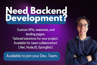 develop a backend with apis, databases, and microservices