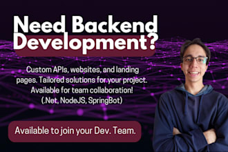 develop a backend with apis, databases, and microservices