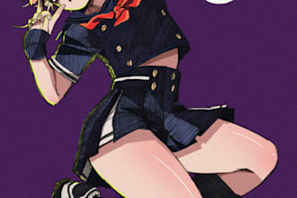 color manga pages, line art and illustrations