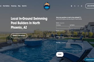 create a swimming pool construction, cleaning service website