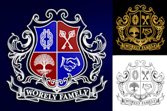 design custom coat of arms emblem heraldic family crest logo