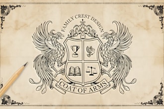 redesign coat of arms, emblem and family crest logo ai to vector