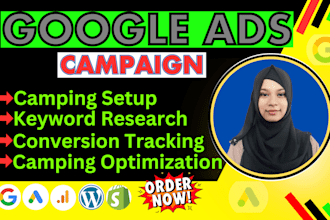 set up and manage google search ads , display, PPC and  p max campaigns
