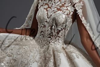 custom profitable wedding dress design with realistic render