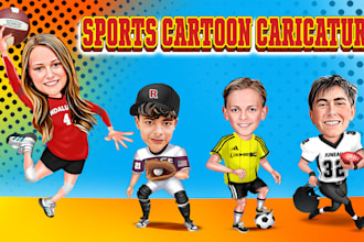 draw custom sports cartoon caricature