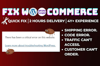 fix wordpress woocommerce bugs, errors, problems