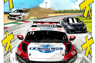 draw your car anime manga style, hand draw traditional way
