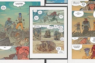 draw comic pages for graphic novels and magazines