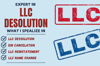 dissolve US llc or cancel corporation and close or terminate ein