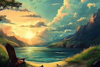 draw background and landscape art