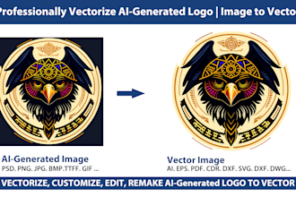 fix ai flaws, convert ai generated logo to vectors