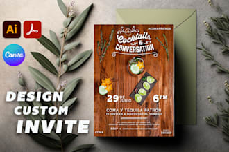 design an invitation for any event in jpg or canva