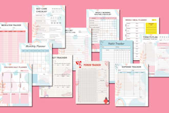 design digital and printable journal, planner, worksheet, calendar