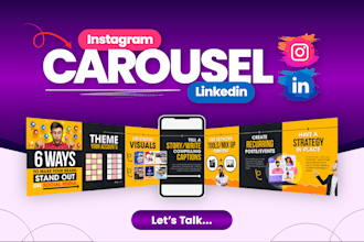make stunning carousel posts design for instagram and linkedin