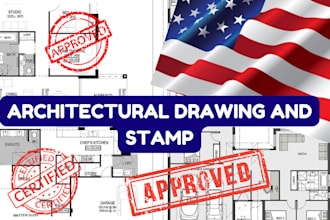 draw stamp architectural drawing floor plan engineering drawing for city permit