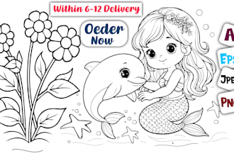 draw coloring book page for kids and adults