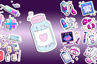 design cute medical stickers for medical students