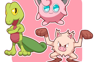 draw cute doodle art and cute custom characters