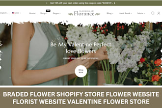 build flower shopify store flower website florist website valentine flower store
