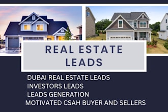 generate dubai real estate lead investor or buyer leads off plan or seller leads
