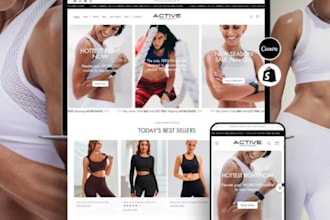 design trendy athletic wear shopify store apparel wear accessories dropshipping
