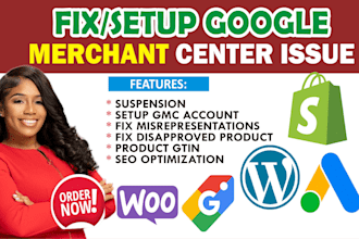 fix google merchant center suspension, misrepresentation, fix gtin, shopping ads