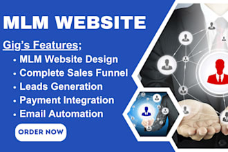 design mlm website mlm landing page mlm sales funnel affiliate marketing