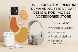 create demanding phone case design, pod, mobile accessories store