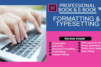 do amazon KDP book formatting, edit, proofread, book typesetting and publishing
