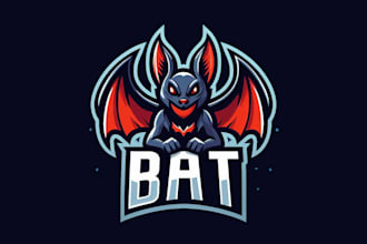 create an awesome bat mascot logo design in 12 hours