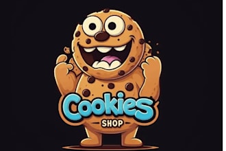 make mascot cartoon unique cookie shop logo