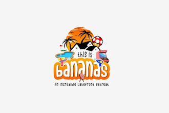 create unique crazy logo brand bananas