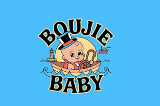 make attract motivation genius baby playful nautical logo