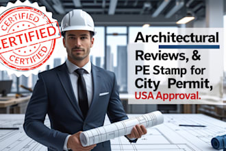 do architectural design, review, provide architectural certified stamps permits
