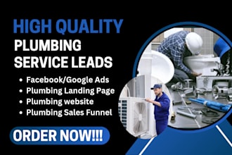 generate high quality plumbing leads via ads, hvac leads plumbing landing page