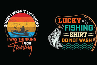 do vintage fishing t shirt logo design