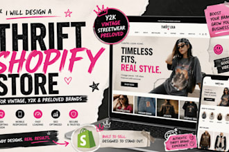 design a high converting thrift shopify store for vintage and y2k brands
