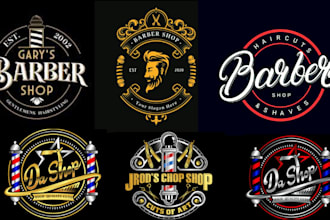 design barber, barbershop, fade, hair cut and beauty salon logo