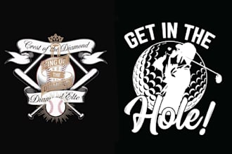 design retro hand drawn golf club logo