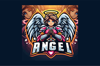 do create a stunning angel mascot logo design in just one day