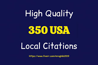 do 350 USA local citations and directory submission for local business SEO