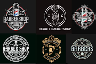 design custom barber, barbershop and beauty salon logo