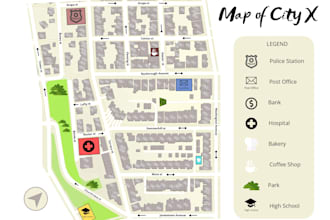create city map, town map, topo map, vectorizing and digitizing, gis vector map