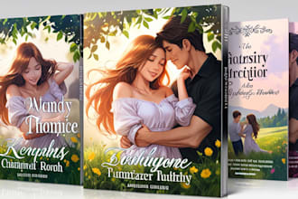 draw illustrated romance book cover design for amazon kdp