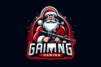 give you high quality santa gaming esport mascot logo design just 1 day
